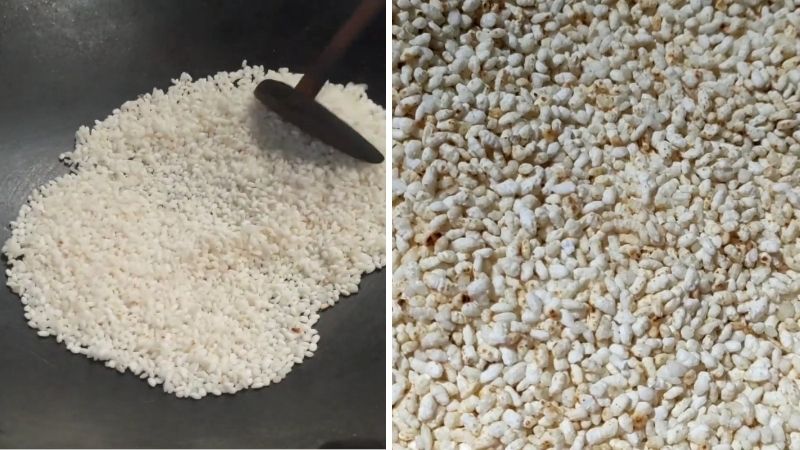 Sơ chế và rang gạo nếp