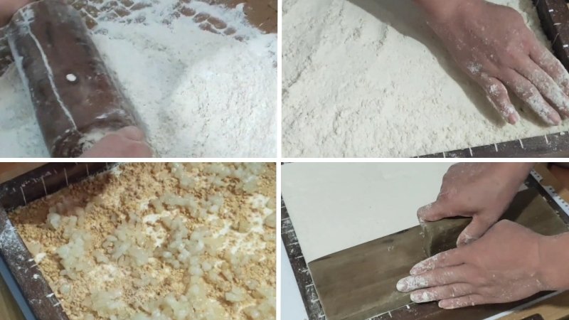 Trộn bột và ép khuôn