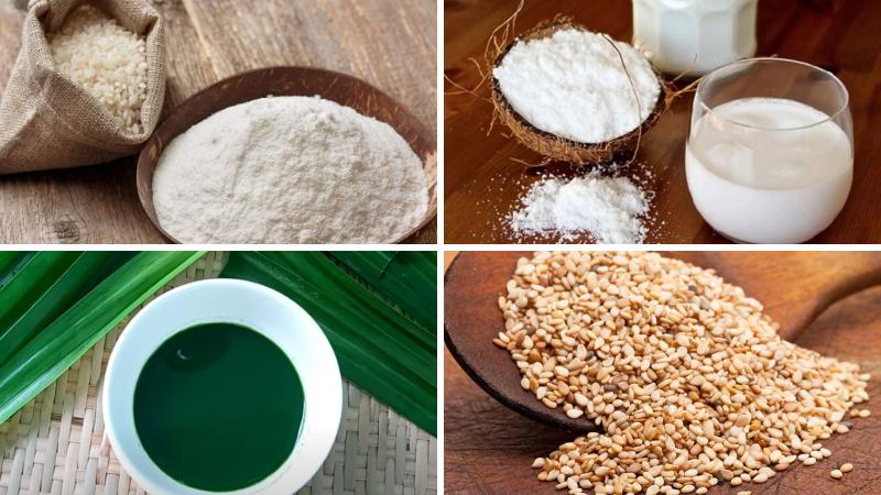 Nguyên liệu làm món bánh bèo ngọt nước cốt dừa