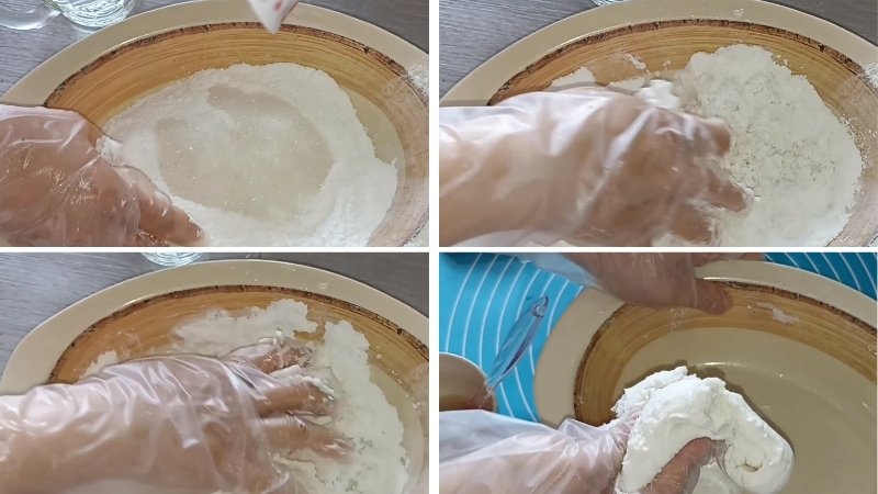 Trộn bột trắng