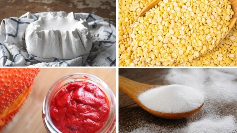 Nguyên liệu làm bánh gấc đậu xanh tạo hình