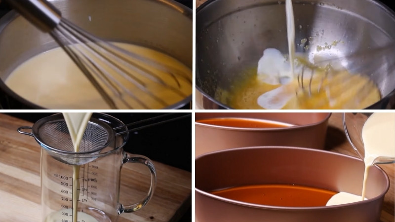 Làm hỗn hợp flan