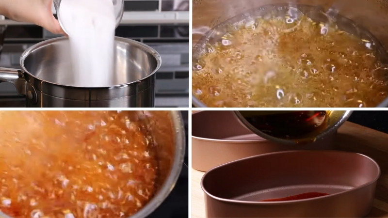 Làm caramen và đổ khuôn