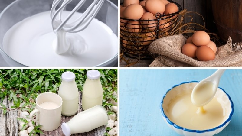 Nguyên liệu làm bánh flan gato