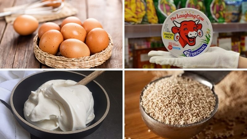 Nguyên liệu làm món bánh mì phô mai tan chảy