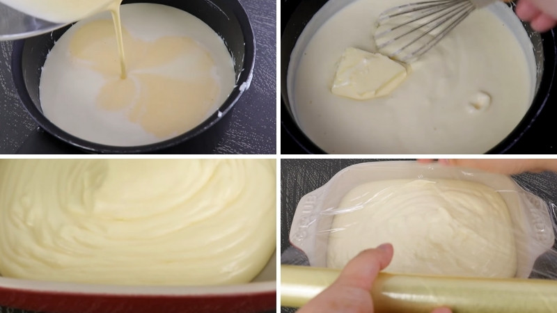Bước 2: Đun sốt phô mai và ủ lạnh