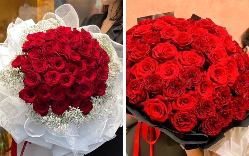 Hoa hồng đỏ tượng trưng cho tình yêu nồng nàn.