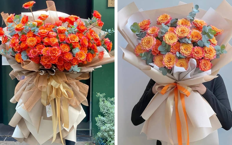 Hoa hồng cam thể hiện sự say mê và năng lượng.