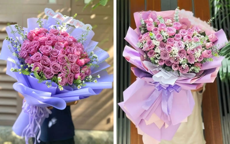 Hoa hồng tím biểu tượng cho tình yêu thủy chung.