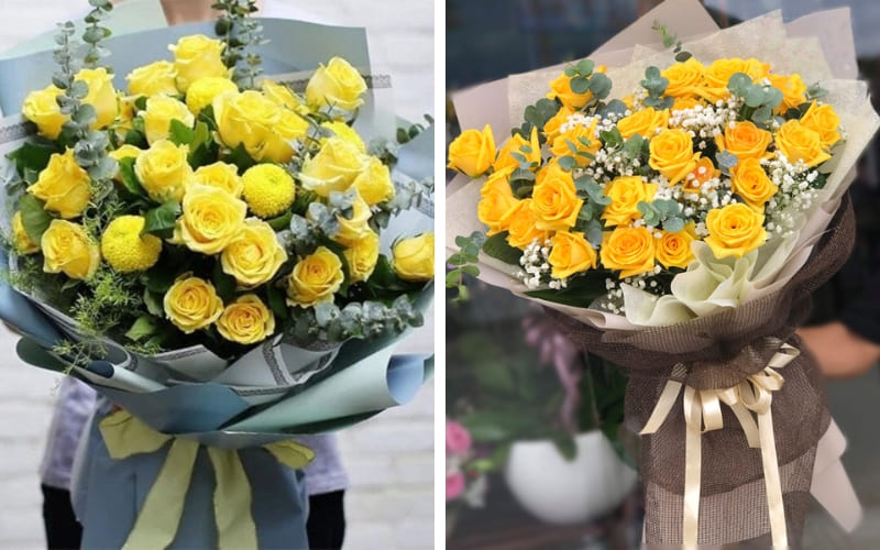 Hoa hồng vàng gửi gắm niềm vui và tình bạn.