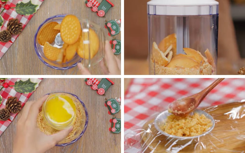 Đế bánh được cán đều giúp giữ nhân ổn định hơn.