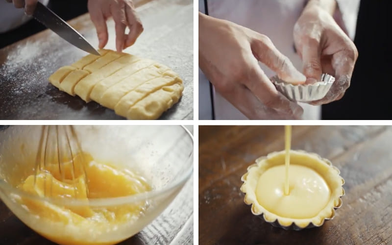 Đôi tay khéo léo tạo khuôn đế và hòa trộn nhân mịn.