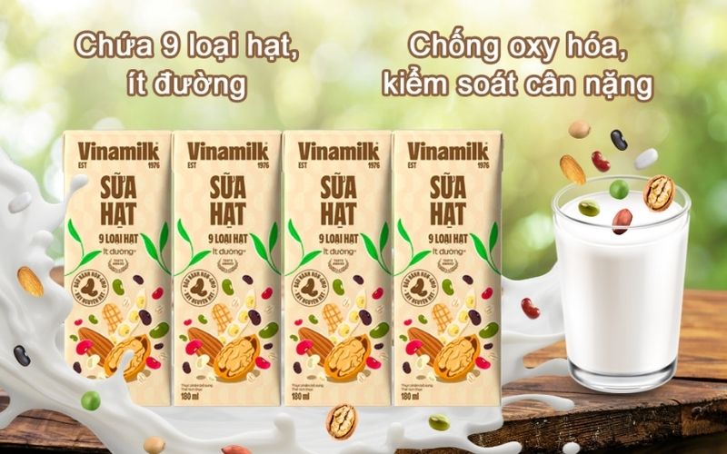 Sữa hạt Vinamilk 9 Loại Hạt Ít Đường đem lại hương vị thơm béo bùi, cung cấp vitamin và khoáng chất thiết yếu Sữa hạt Vinamilk 9 Loại Hạt Ít Đường đem lại hương vị thơm béo bùi, cung cấp vitamin và khoáng chất thiết yếuSữa hạt Vinamilk 9 Loại Hạt Ít Đường đem lại hương vị thơm béo bùi, cung cấp vitamin và khoáng chất thiết yếu