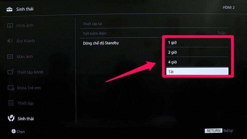Để thiết bị ở chế độ chờ