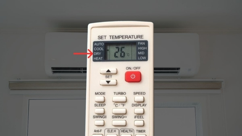Bật điều hòa chế độ Dry