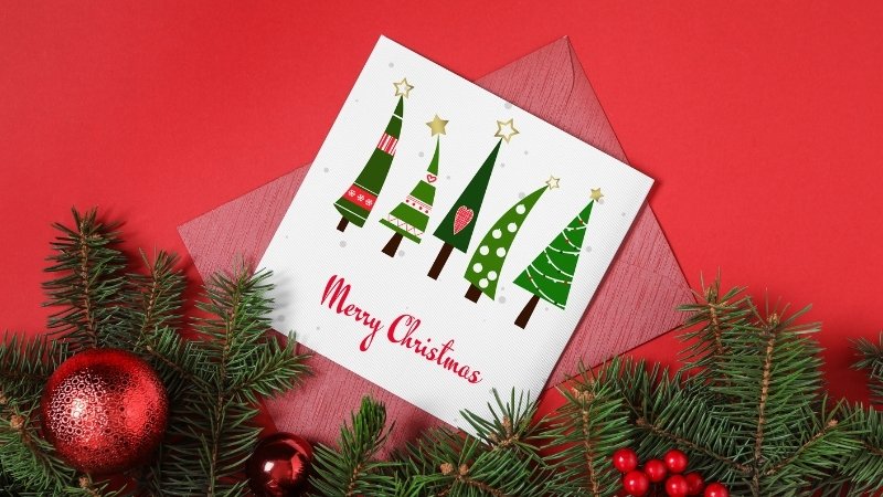 Bạn hãy kèm thêm một tấm thiệp chúc mừng Noel