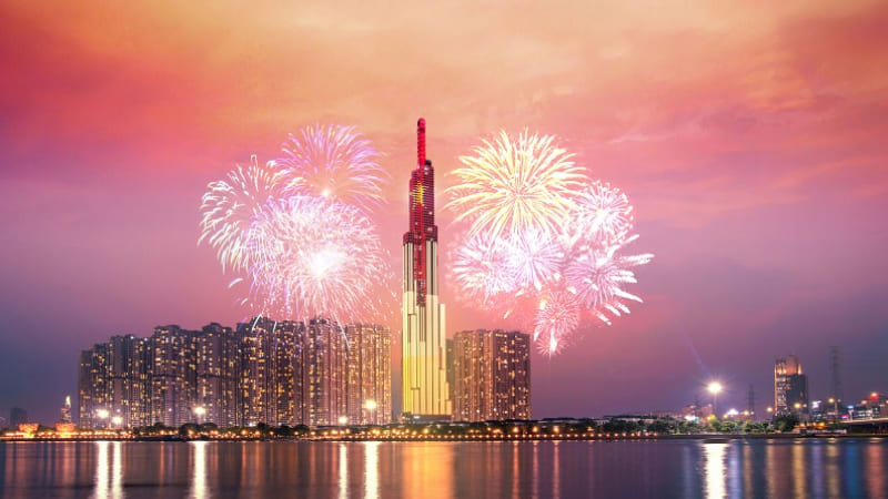 Landmark 81 – view pháo hoa và sân khấu ngoài trời