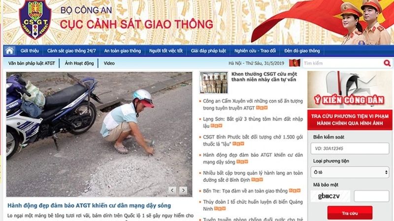 Website Cục Cảnh sát giao thông