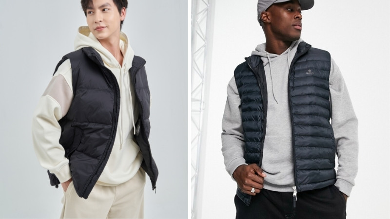 Áo phao không tay, hoodie và quần jogger Áo phao không tay, hoodie và quần jogger