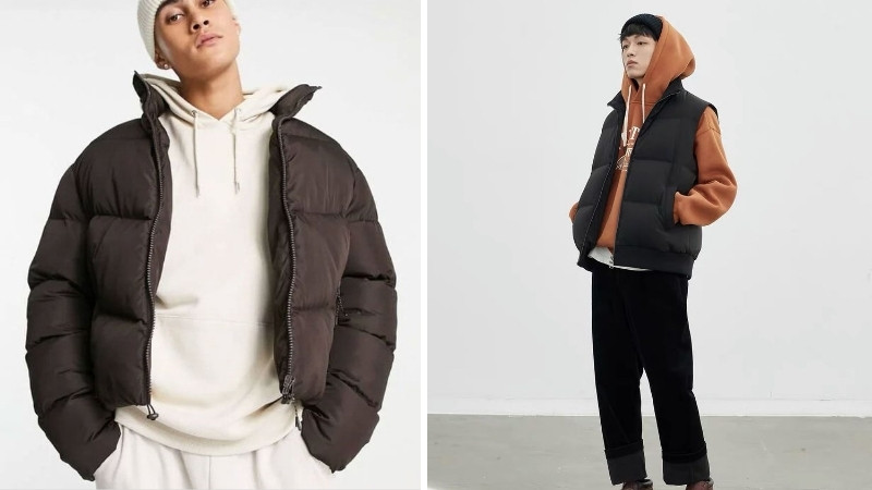 Áo phao và hoodie với quần jogger Áo phao và hoodie với quần jogger