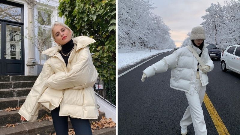 Áo phao, áo sweater và quần jeans ống rộng Áo phao, áo sweater và quần jeans ống rộng