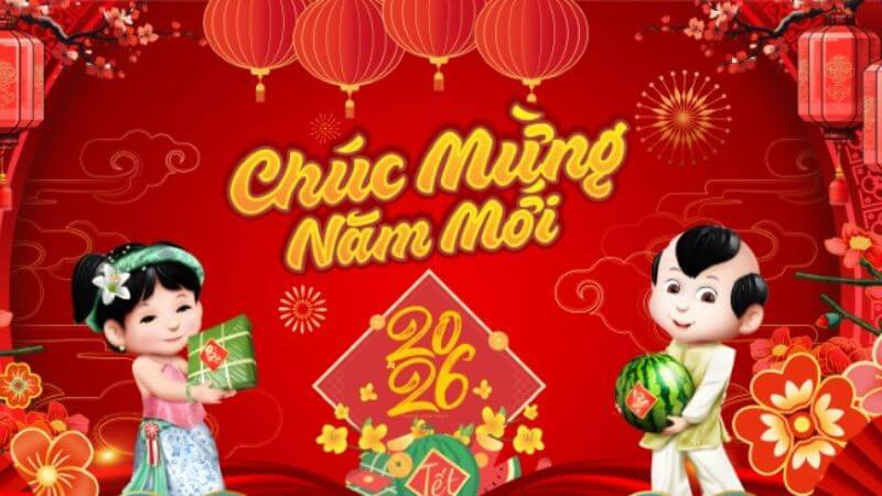Background Chúc mừng năm mới 2026 cute cho điện thoại 4