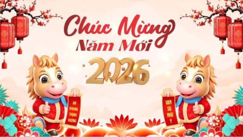 Background Chúc mừng năm mới 2026 cute cho điện thoại 5