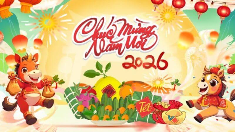 Background Chúc mừng năm mới 2026 cute cho điện thoại 9