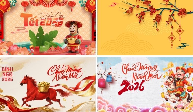 Tổng hợp 100+ mẫu background chúc mừng năm mới 2026 Full HD đẹp lung linh