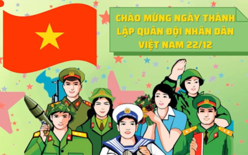 Background tươi sáng chào mừng Ngày thành lập Quân đội với sắc màu rực rỡ và không khí lễ hội