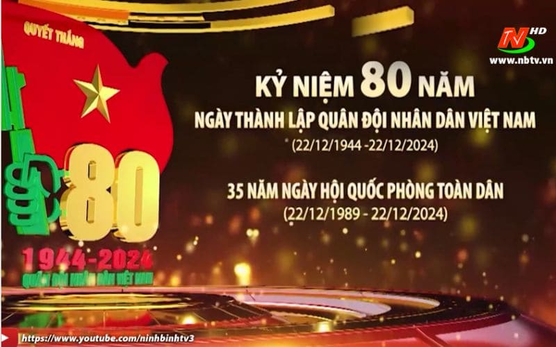 Background chương trình truyền hình kỷ niệm 80 năm QĐND và 35 năm QPTD Ninh Bình
