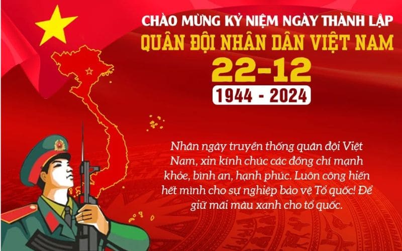 Backdrop chúc mừng Ngày thành lập với lời tri ân các đồng chí mạnh khỏe, luôn cống hiến