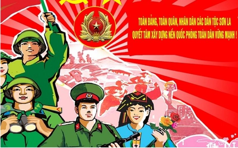 Background 22/12 thường kết hợp màu sắc và biểu tượng quân đội để tạo ấn tượng trang trọng