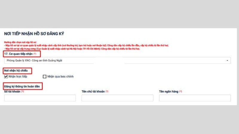 Chọn nơi nhận và Nộp hồ sơ Chọn nơi nhận và Nộp hồ sơ