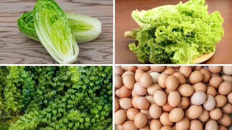 Nguyên liệu salad rau củ sốt mè rang