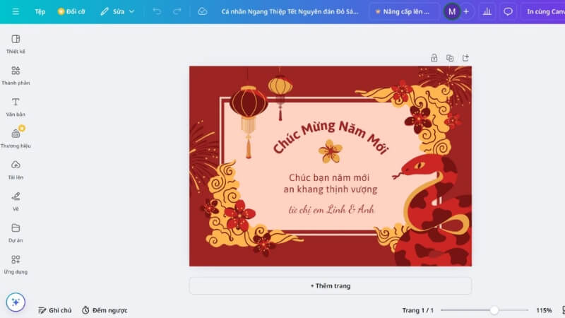 Bước 3 là chọn mẫu và bắt đầu chỉnh sửa