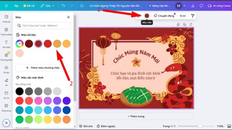 Bước 6 là tùy chỉnh màu sắc