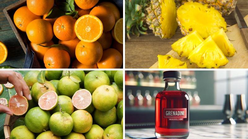 Nguyên liệu pha Mocktail Fruit Punch