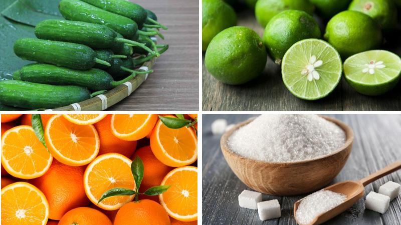 Nguyên liệu làm Mocktail Cool Fruit Cucumber