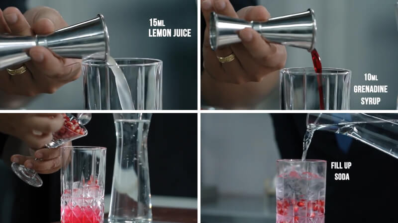 Nguyên liệu làm Mocktail Shirley Temple