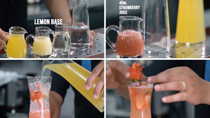 Cách pha Mocktail Cool Fruit Strawberry
