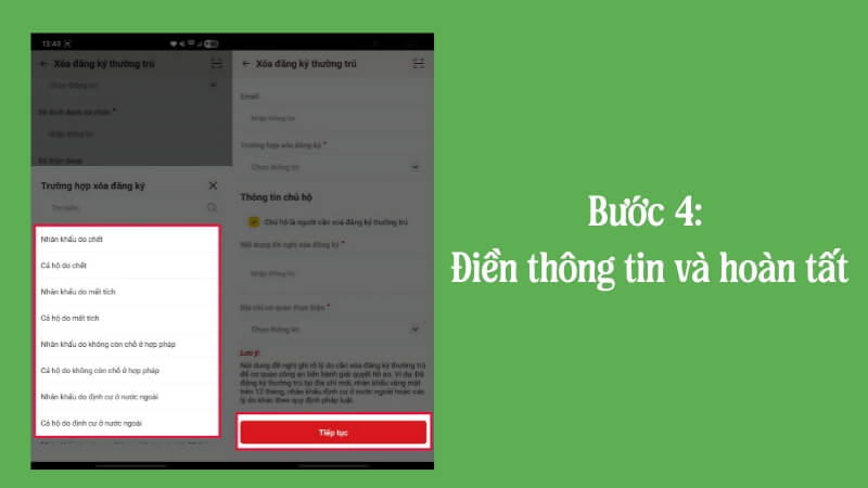 Bước 4: Điền thông tin và hoàn tất Bước 4: Điền thông tin và hoàn tất
