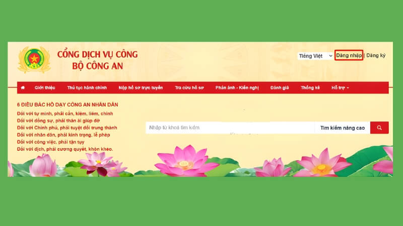 Đăng nhập Cổng dịch vụ công Bộ Công an Đăng nhập Cổng dịch vụ công Bộ Công an