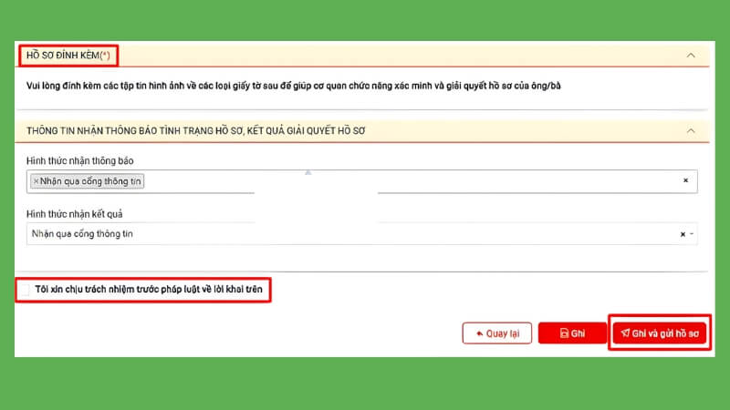 Bước 6 là xác nhận & gửi hồ sơ Bước 6 là xác nhận & gửi hồ sơ