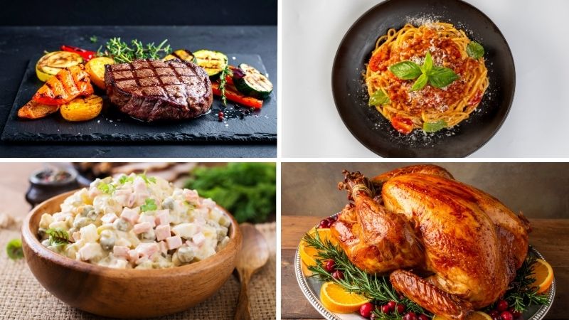 Thực đơn theo phong cách Châu Âu sang trọng Thực đơn theo phong cách Châu Âu sang trọng