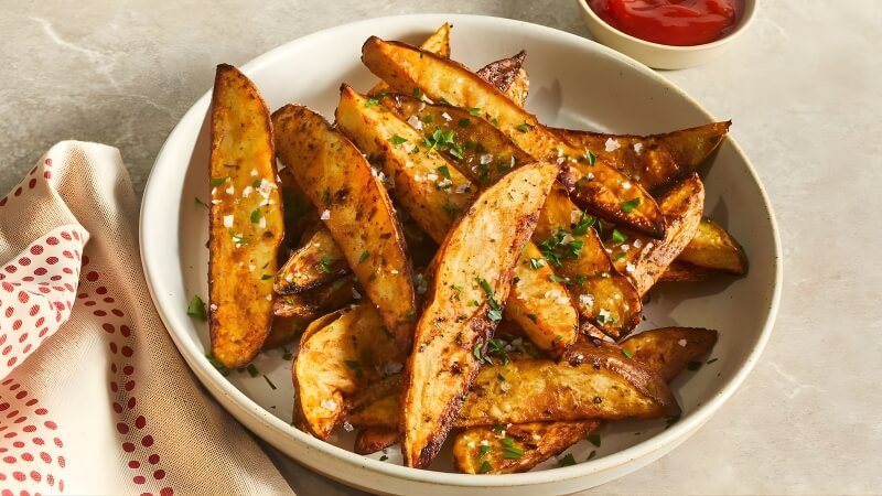 Khoai tây nướng thảo mộc (Wedges) Khoai tây nướng thảo mộc (Wedges)