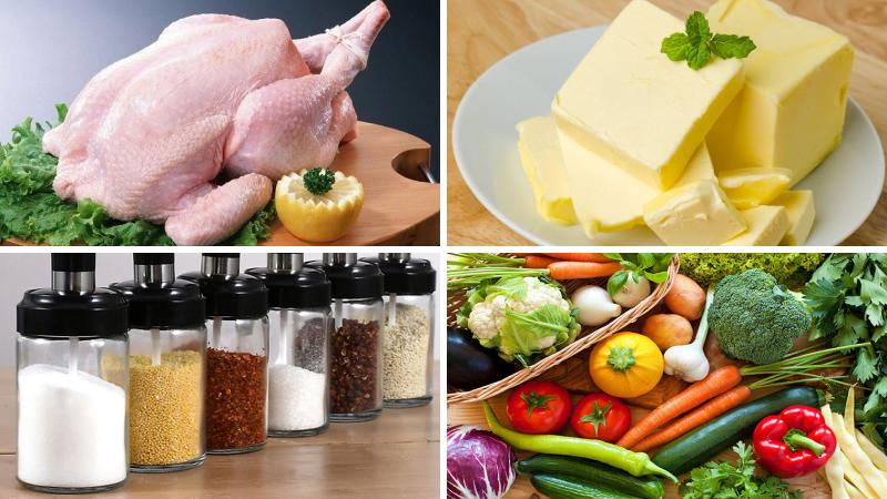 Nguyên liệu làm món gà nướng