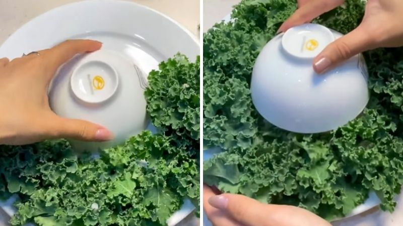 Bước 2: Trang trí cải Kale ra đĩa