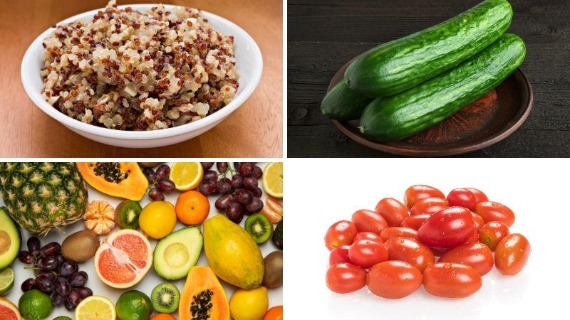 Nguyên liệu làm món salad hạt Quinoa