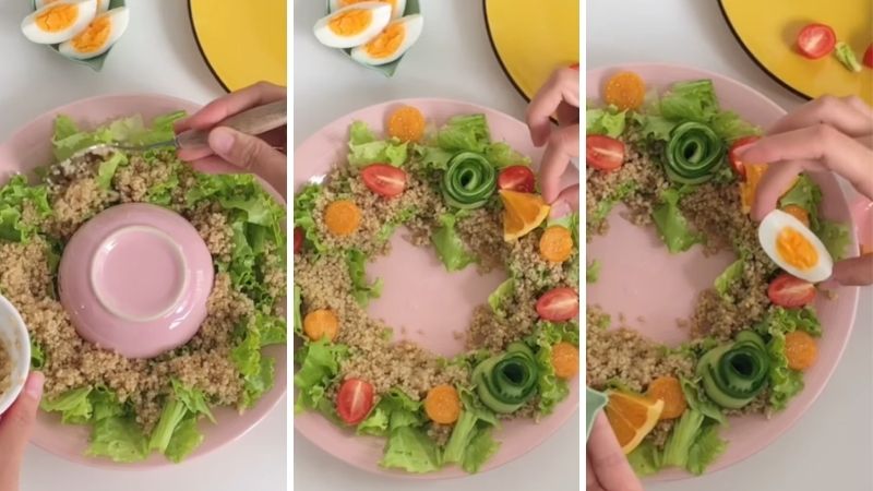 Bước 2: Cho nguyên liệu ra đĩa